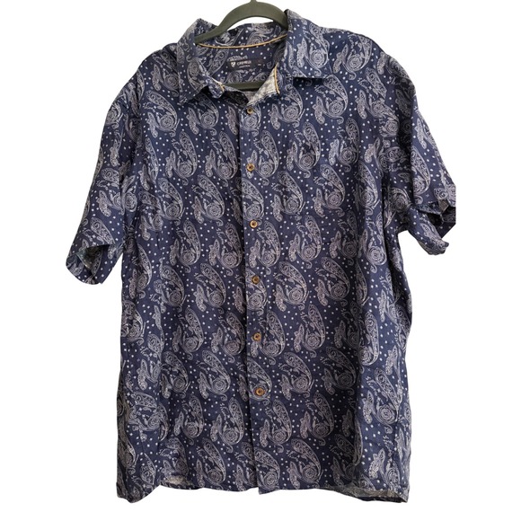 Daniel Cremieux Other - Cremieux Button Shirt XL Navy Paisley Linen, Casual, Beach, Summer, Tropical, XL